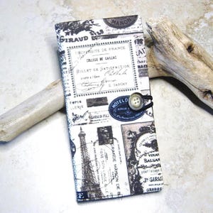 Cartera para tarjetas de crédito - Tarjetero para diario - Organizador de tarjetas de fidelidad - Steampunk - Tarjetero de tela - Cartera de tela vintage de París