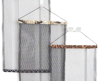 Earring Organizer, Black Mesh Fabric Earring Holder, Earring Storage, Wall Hanging Earring Storage, Gift for Her, Dorm Organizer