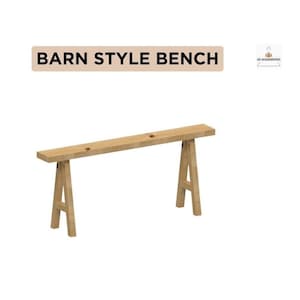 Barn Style Bench DIY Build Plans Wood Working Digital Files Project Blueprints Entryway