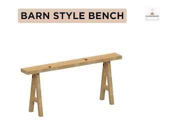 Barn Style Bench DIY Build Plans Wood Working Digital Files Project Blueprints Entryway