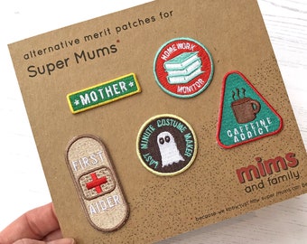 Super Mum Merit Patch Set - choose five patches from the selection