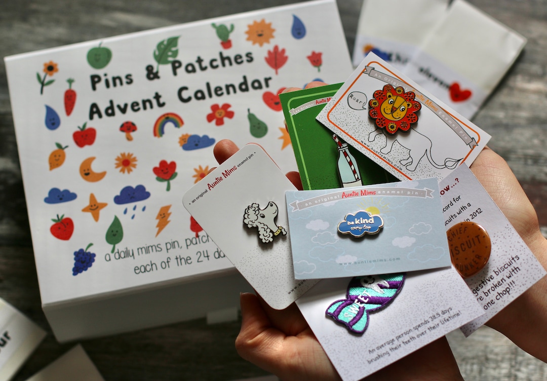 Boxed Pins and Patches Advent Calendar Alternative Advent Calendar - Etsy