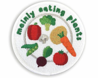 Mainly Eating Plants Vegan Embroidered Patch - iron on patch