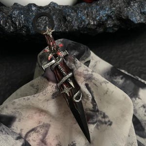 Bitter hand knife, blood color pure hand-made hand knife, Japanese flying knife 6.3 inches