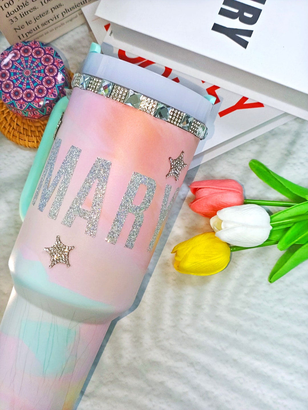 Handmade Personalized Name Vinyl Decal 30oz 40oz, Custom Vinyl Sticker ...