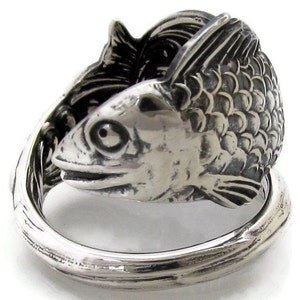 Fish Spoon Ring Sterling Silver Art Nouveau image 1