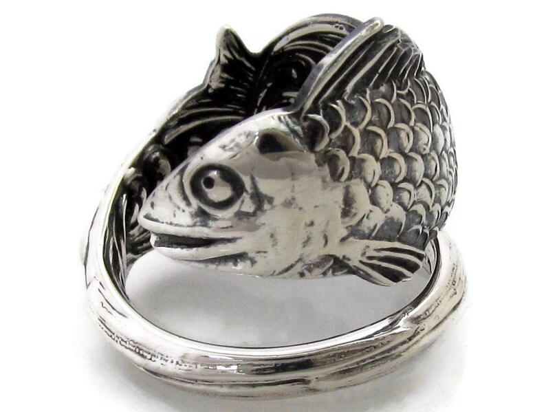 Fish Spoon Ring Sterling Silver Art Nouveau image 1