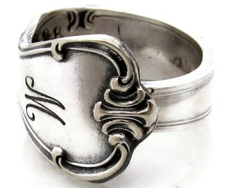 Spoon Ring, Signature Pattern With an M Monogram