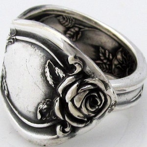 Spoon Ring Rose From 1903 Art Nouveau Floral Ring