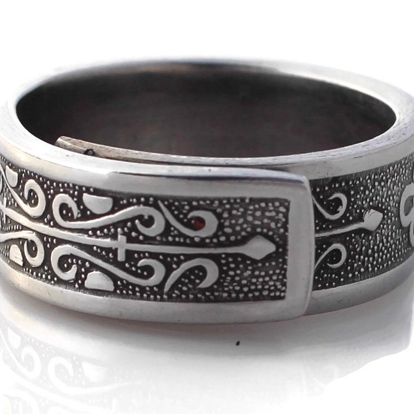 Stainless Steel Men's Spoon Ring, Kashmir Classic Style