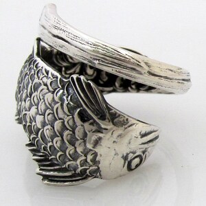 Fish Spoon Ring Sterling Silver Art Nouveau image 4