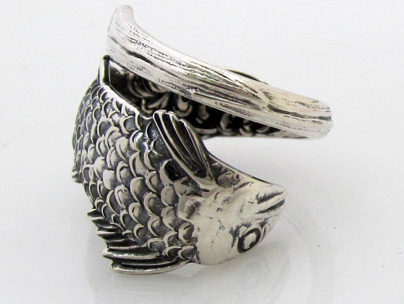 Fish Spoon Ring Sterling Silver Art Nouveau image 4