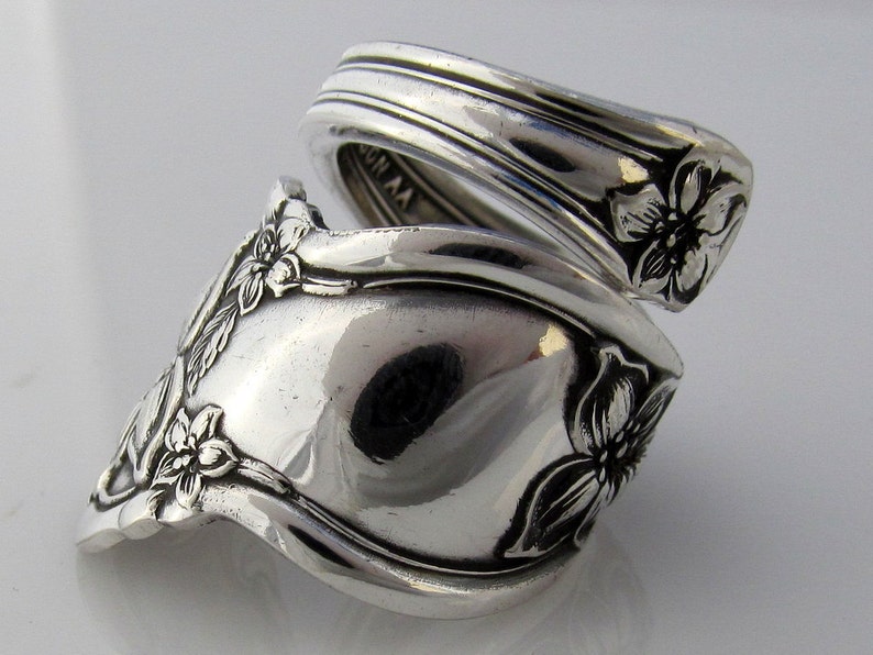 Spoon Ring, 1910 Silver Orange Blossom Choose Your Size Wrapped image 2