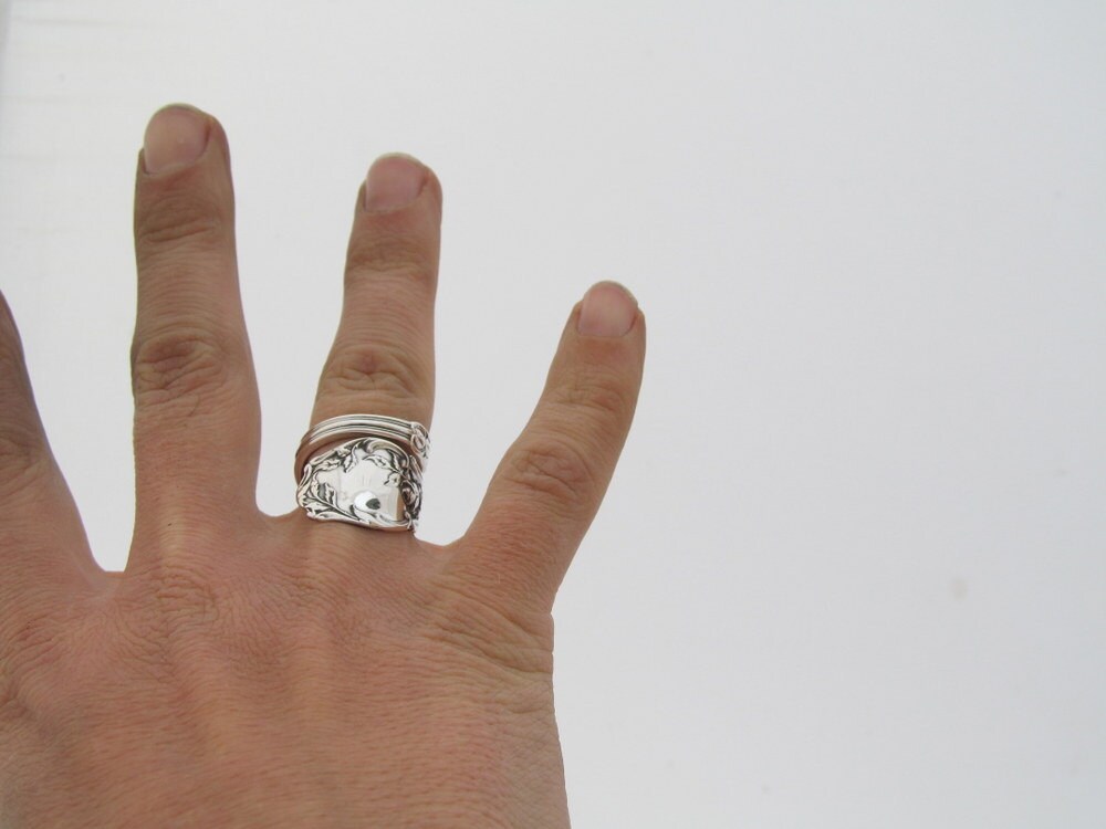 Sterling Silver Spoon Ring Size 6 7 8 9 10 Rose Ring Etsy