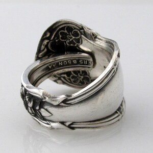 Art Nouveau Silver Spoon Ring Arbutus Antique 1908 image 3