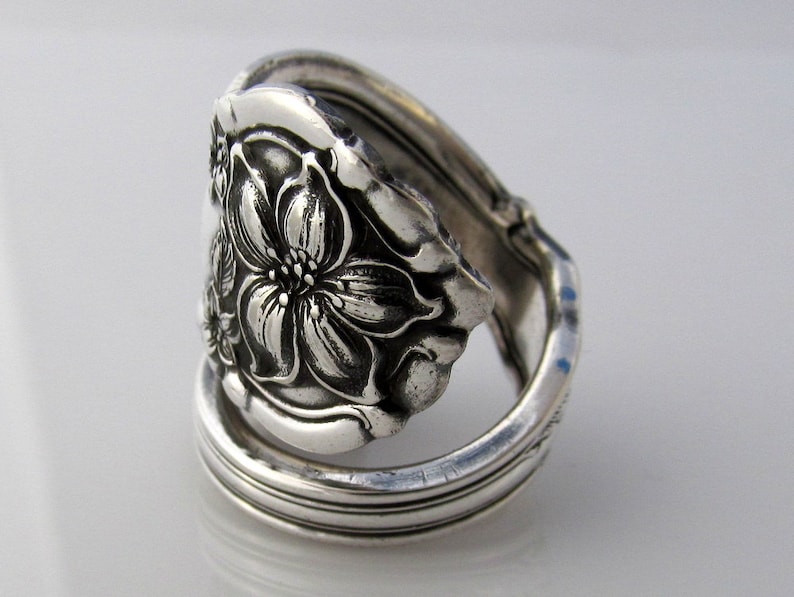 Spoon Ring, 1910 Silver Orange Blossom Choose Your Size Wrapped image 4