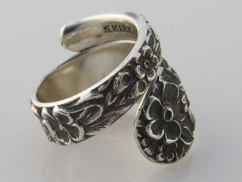 Spoon Ring Repousse Solid Sterling Silver Size 8 9 10 11 12 Etsy