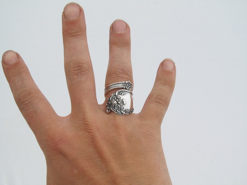 Altair Wrapped Sterling Silver Spoon Ring by Watson 1904 Art Nouveau image 5