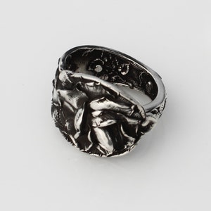 Rose Heavy Sterling Silver Spoon Ring High Detail image 2