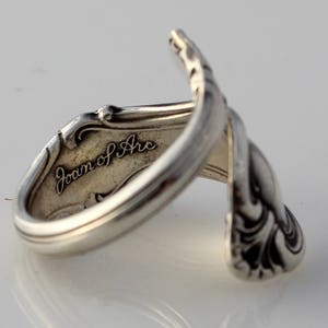 Joan of Arc Sterling Silver Spoon Ring Warrior Princess 1940 image 4