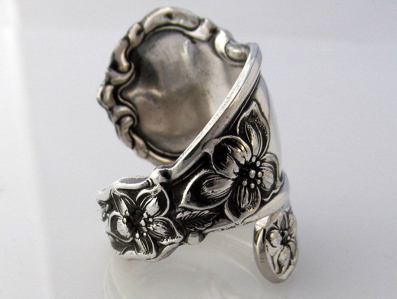Spoon Ring, 1910 Silver Orange Blossom Choose Your Size Wrapped image 3