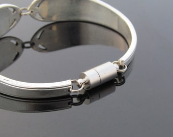 7.5 Magnetc Clasp Popcorn Bangle Bracelet Real Sterlng Slver 925 - Etsy
