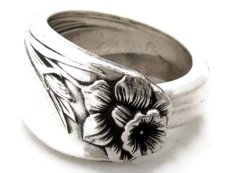 Spoon Ring All Sizes Daffodil from 1950 Antique Silverware image 1