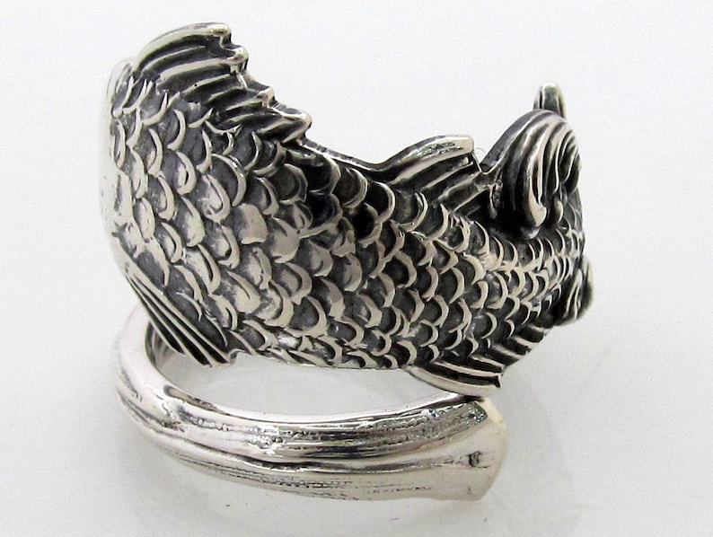 Fish Spoon Ring Sterling Silver Art Nouveau image 2