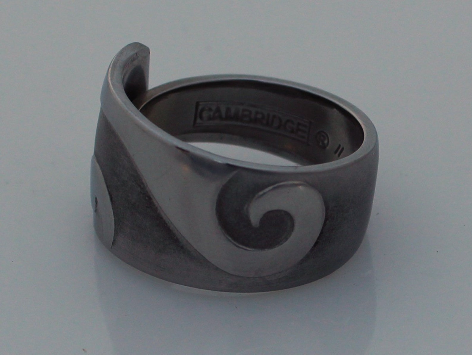 Stainless Steel Spoon Ring Mens Ring Sand Script Etsy