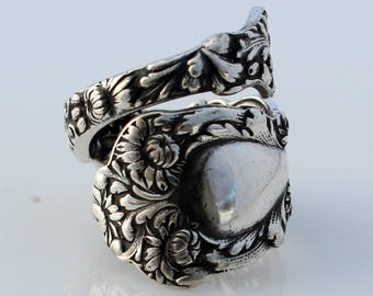 Sterling Silver Spoon Ring Imperial Chrysanthemum by Gorham Size 6-15