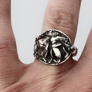 Rose Heavy Sterling Silver Spoon Ring High Detail image 6