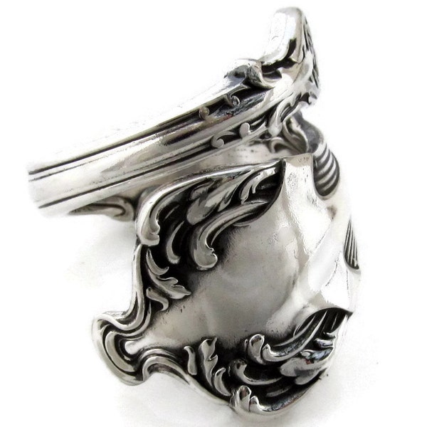 Spoon Ring 1906 Crest Antique Silverware Jewelry Art Nouveau