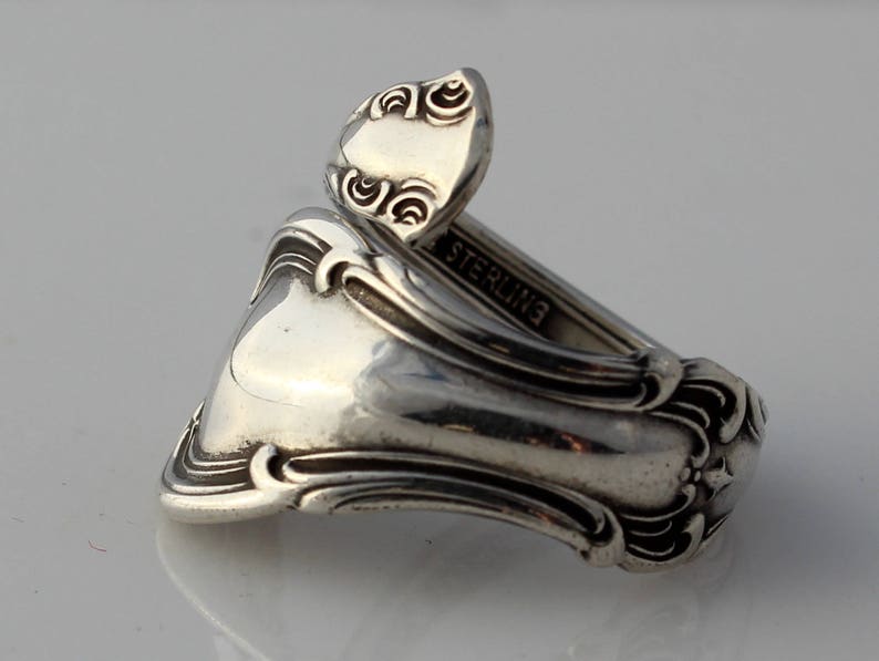 Joan of Arc Sterling Silver Spoon Ring Warrior Princess 1940 image 2