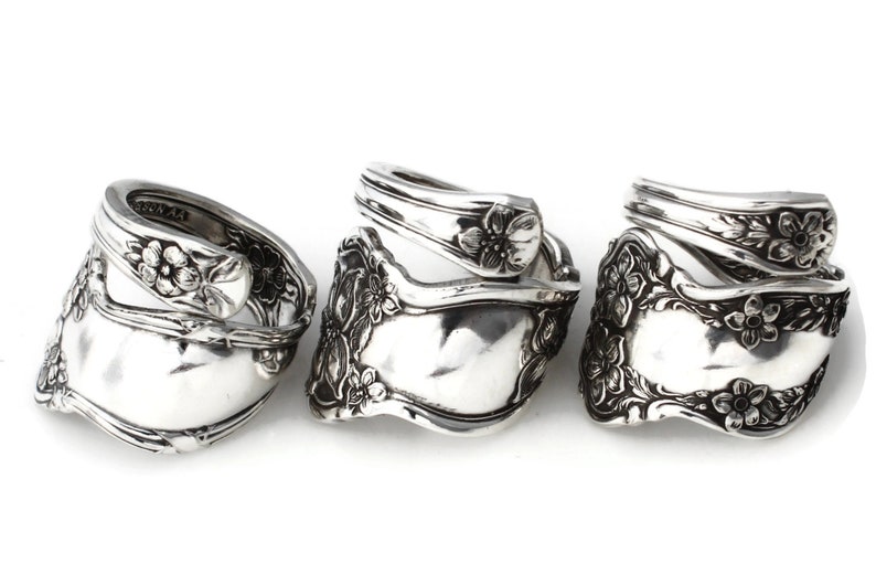 The Tempting Trio Floral Wrapped Spoon Rings