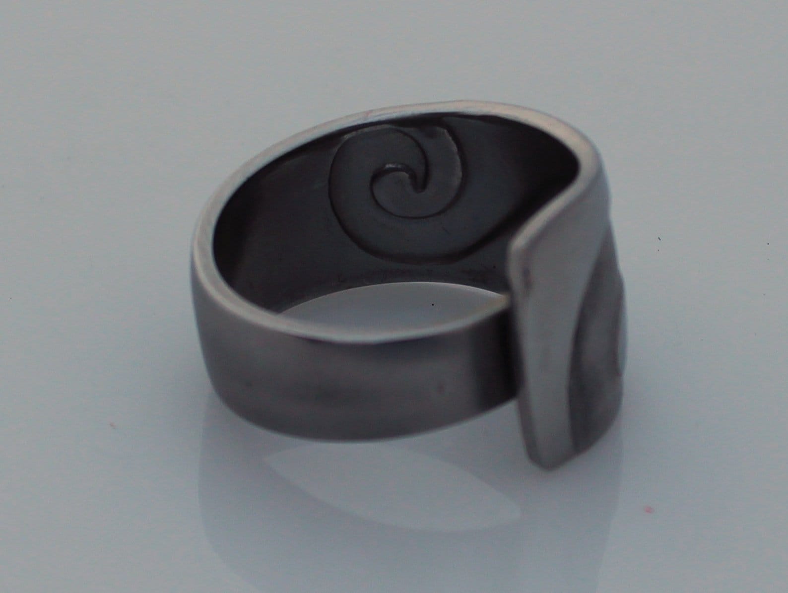 Stainless Steel Spoon Ring Mens Ring Sand Script Etsy