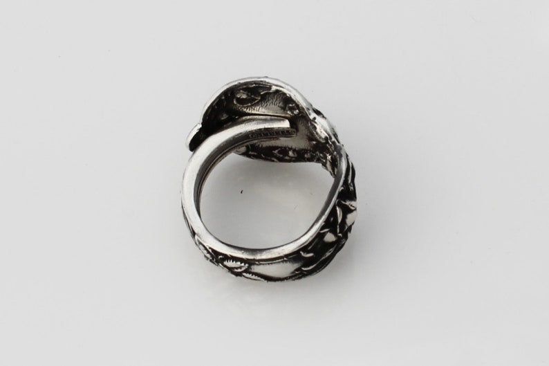 Rose Heavy Sterling Silver Spoon Ring High Detail image 5