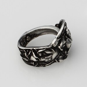 Rose Heavy Sterling Silver Spoon Ring High Detail image 3