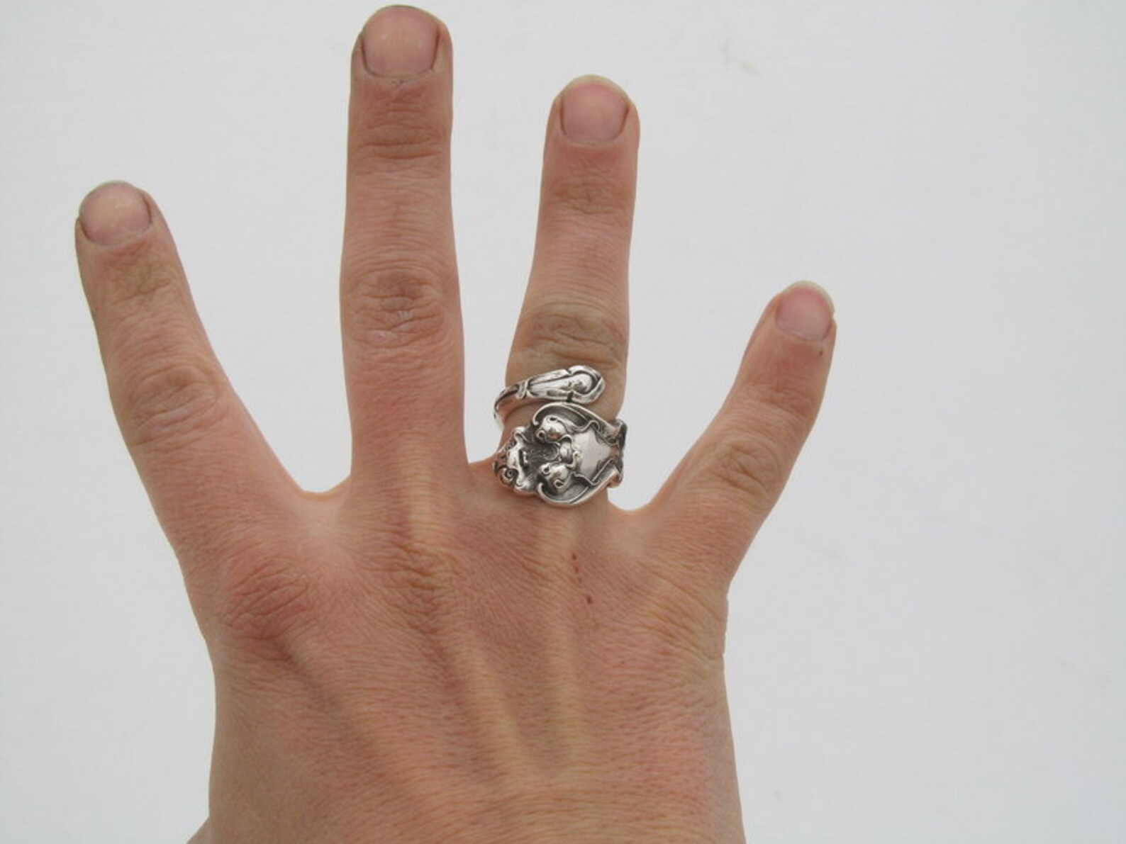 Authentic Sterling Silver Spoon Ring Douvaine Unger Dolphin Etsy