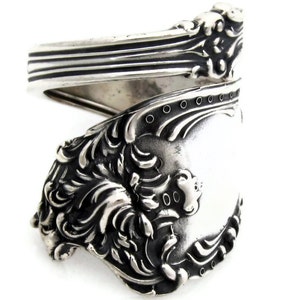 Altair Wrapped Sterling Silver Spoon Ring by Watson 1904 Art Nouveau image 1