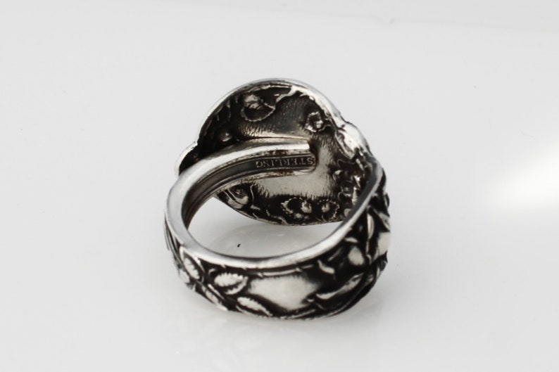 Rose Heavy Sterling Silver Spoon Ring High Detail image 4