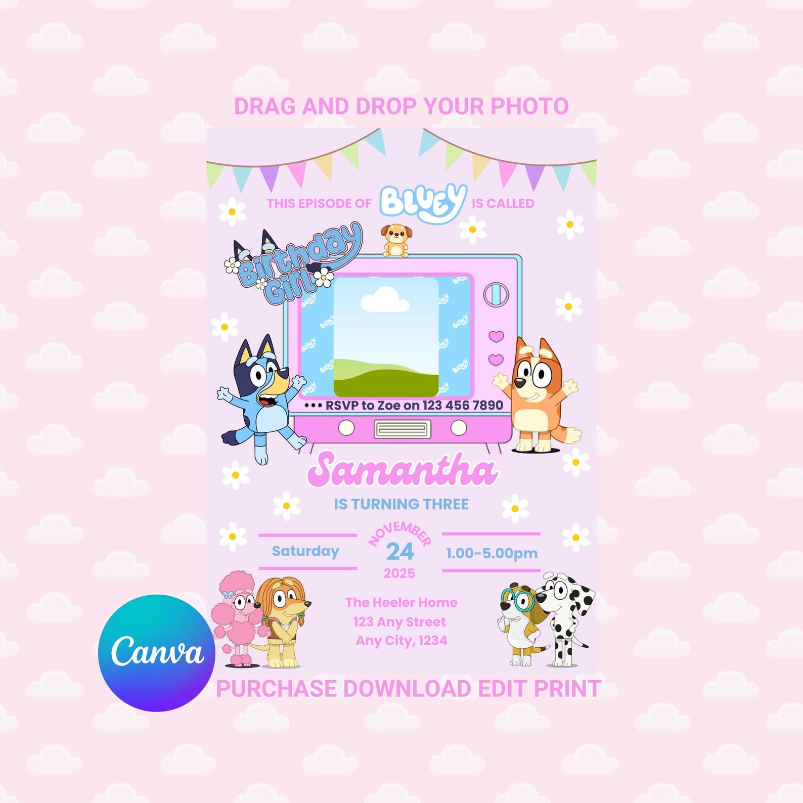 5x7 Digital Invitation Template