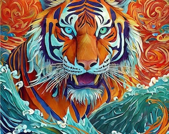 Retrato de tigre en litofanía: arte litofánico único impreso en 3D