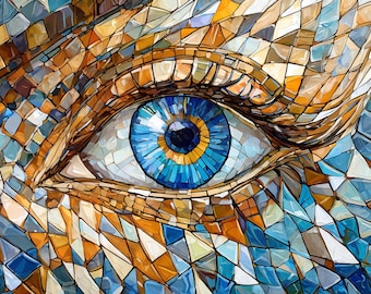 Ojo de mosaico: decoración litofanía única impresa en 3D: arte litofanía personalizado
