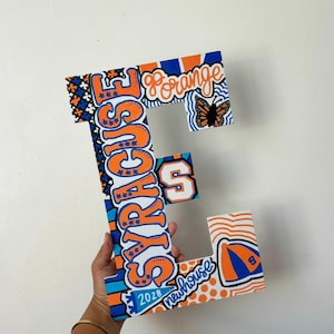 Decoración de pared personalizada con letras universitarias/Inicial de madera para nombre, regalo de graduación, fiesta en la cama, decoración personalizada para dormitorio universitario, regalo de hermandad