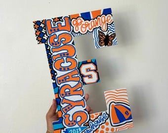 Custom College Letter Dorm Wall Decoration | Wooden Name Initial, Graduation Gift, Bed Party, Personalized College Dorm Decor, Sorority Gift