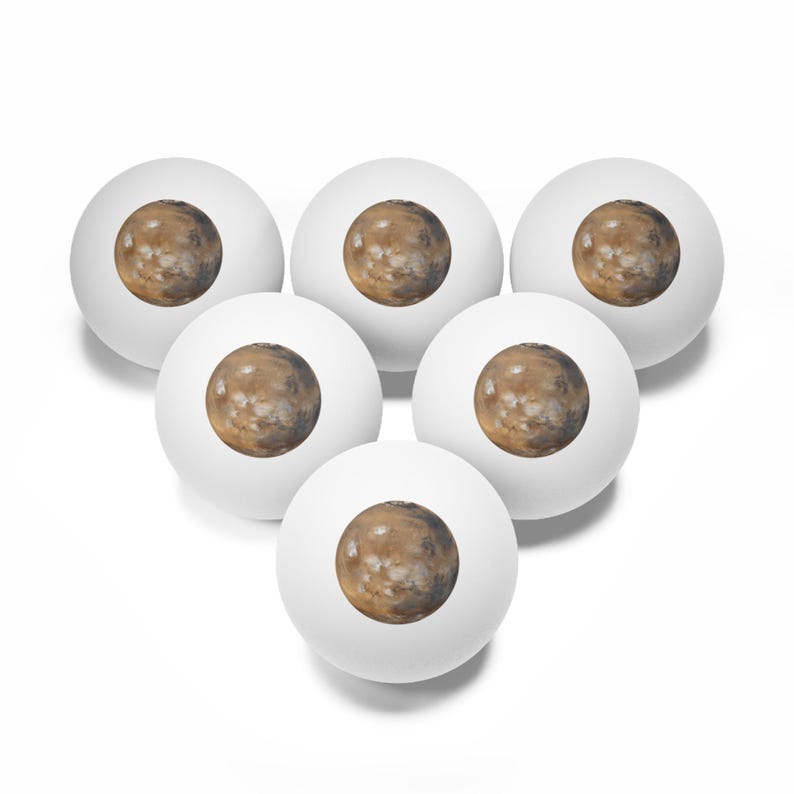 Ping Pong Balls, 6 pack - Planet Mars photograph image 3