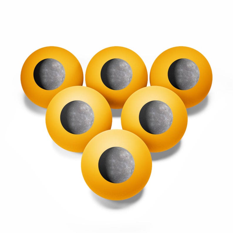 Ping Pong Balls, 6 pack - Planet Mercury photograph immagine 6