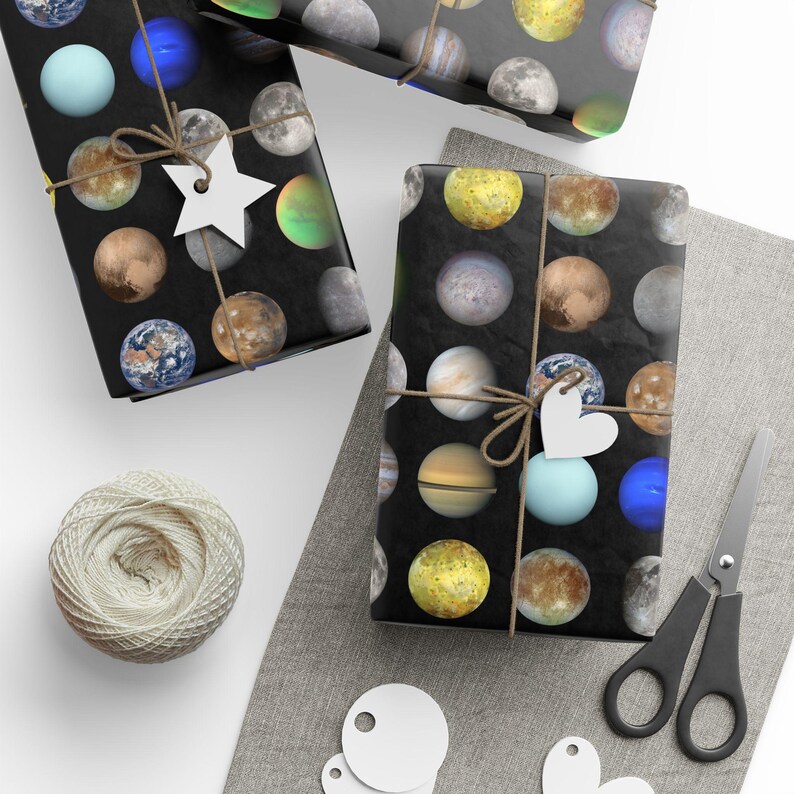 Papel de regalo: Planetas y lunas de nuestro sistema solar imagen 3