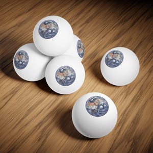 Ping Pong Balls, 6 pack - Planet Earth photograph image 1