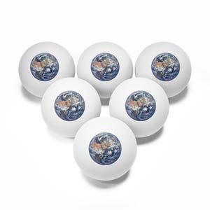 Ping Pong Balls, 6 pack - Planet Earth photograph image 3